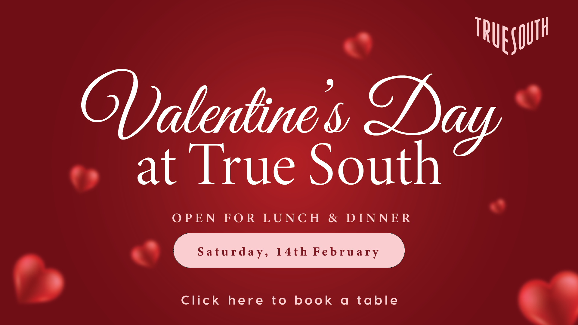 Celebrate Valentine’s Day at True South, where fire-grilled flavours and modern Argentinian dishes set the scene for a memorable night together. Tucked away in the heart of Black Rock, enjoy a shared dining experience designed for romance, connection, and exceptional food - the perfect way to spoil someone special.